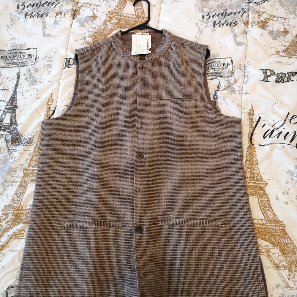 NWT FabIndia Nehru Jacket Wool Twead Size 42